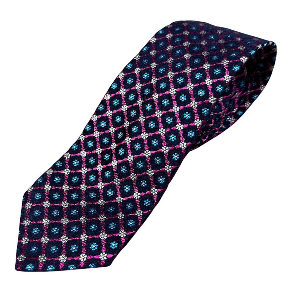 Hammer Made 100% Silk Italy Made Floral Patterned Men's Tie 3 1/8" Width